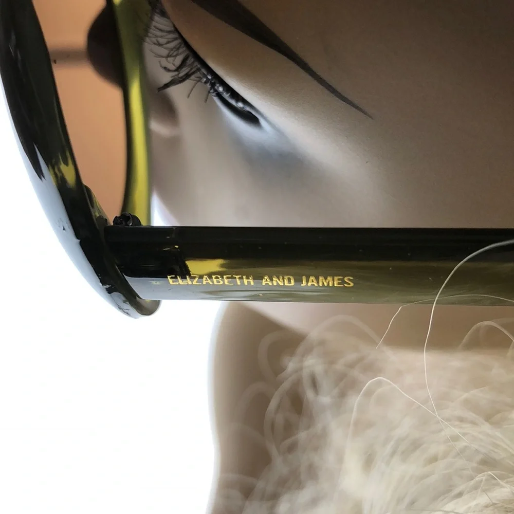 Elizabeth And James Round Green Acrylic Thick Arm Yellow Tint - Picture 6 of 9